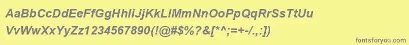 UtsaahBoldItalic Font – Gray Fonts on Yellow Background