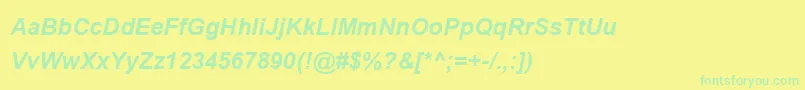 UtsaahBoldItalic Font – Green Fonts on Yellow Background
