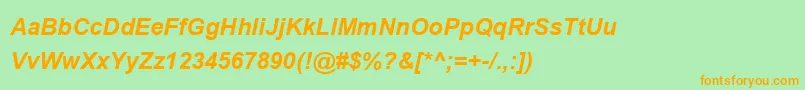 UtsaahBoldItalic Font – Orange Fonts on Green Background