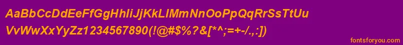 UtsaahBoldItalic Font – Orange Fonts on Purple Background