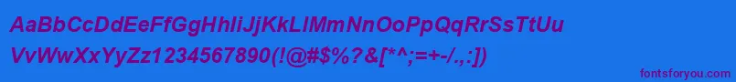 UtsaahBoldItalic Font – Purple Fonts on Blue Background
