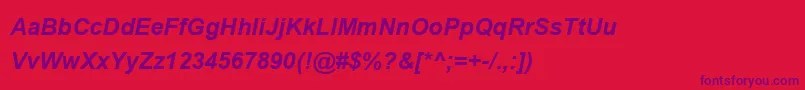 UtsaahBoldItalic Font – Purple Fonts on Red Background