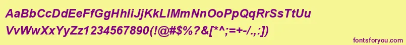 UtsaahBoldItalic Font – Purple Fonts on Yellow Background