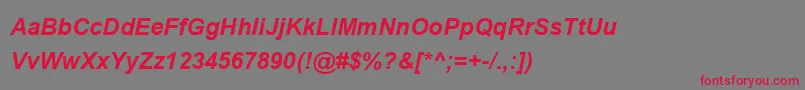 UtsaahBoldItalic Font – Red Fonts on Gray Background