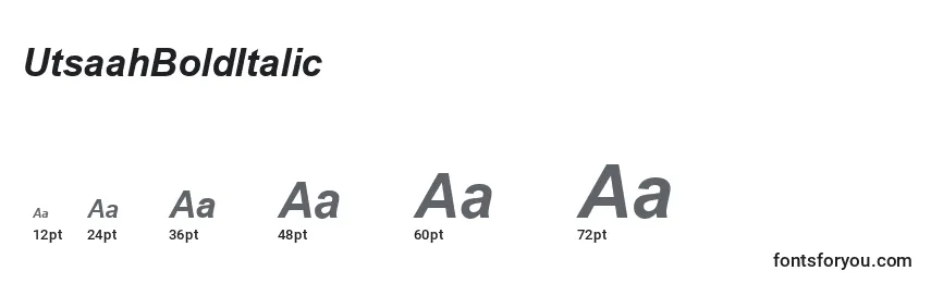 UtsaahBoldItalic Font Sizes