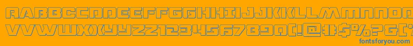 Dronetrackerout Font – Blue Fonts on Orange Background