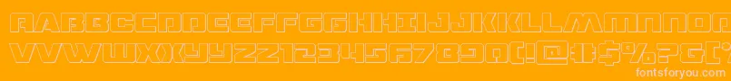 Dronetrackerout Font – Pink Fonts on Orange Background