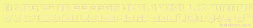 Dronetrackerout Font – Pink Fonts on Yellow Background