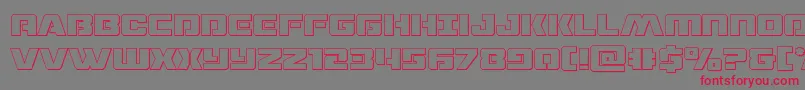 Dronetrackerout Font – Red Fonts on Gray Background