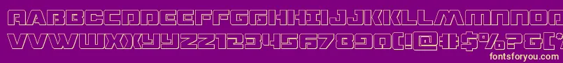 Dronetrackerout Font – Yellow Fonts on Purple Background