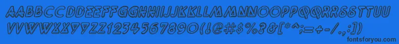 QuarkneonItalic Font – Black Fonts on Blue Background