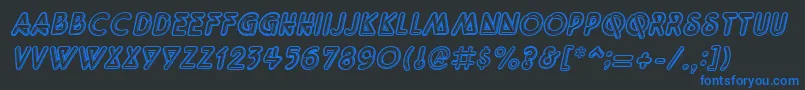 QuarkneonItalic Font – Blue Fonts on Black Background