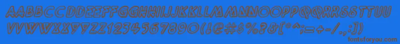 QuarkneonItalic Font – Brown Fonts on Blue Background
