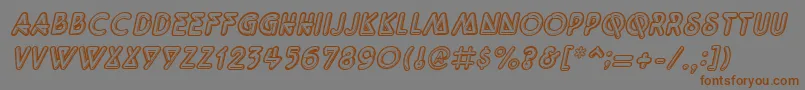Шрифт QuarkneonItalic – коричневые шрифты на сером фоне
