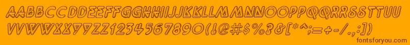 QuarkneonItalic Font – Brown Fonts on Orange Background