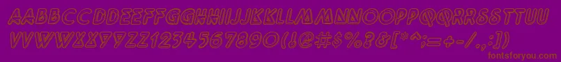 QuarkneonItalic Font – Brown Fonts on Purple Background