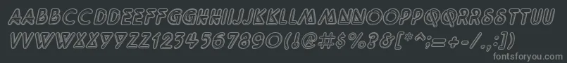 QuarkneonItalic Font – Gray Fonts on Black Background
