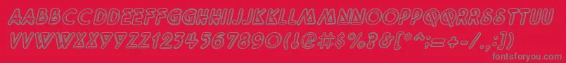 QuarkneonItalic Font – Gray Fonts on Red Background