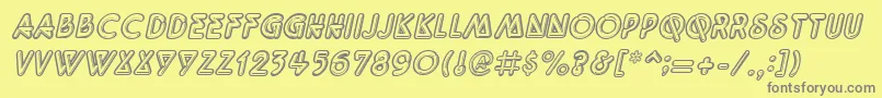 QuarkneonItalic Font – Gray Fonts on Yellow Background