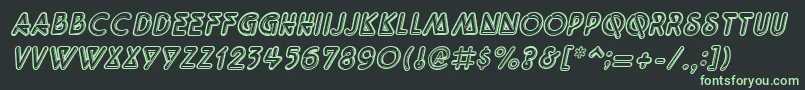 QuarkneonItalic Font – Green Fonts on Black Background