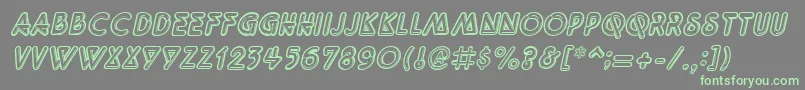 QuarkneonItalic Font – Green Fonts on Gray Background
