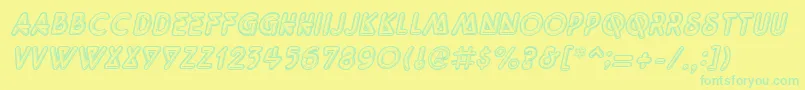 QuarkneonItalic Font – Green Fonts on Yellow Background