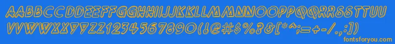 QuarkneonItalic Font – Orange Fonts on Blue Background