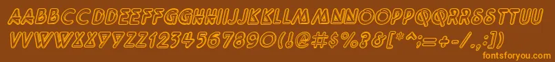 QuarkneonItalic Font – Orange Fonts on Brown Background