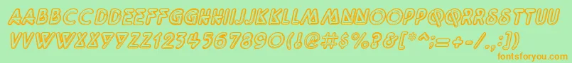 QuarkneonItalic Font – Orange Fonts on Green Background