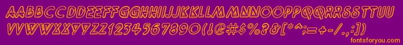 QuarkneonItalic Font – Orange Fonts on Purple Background