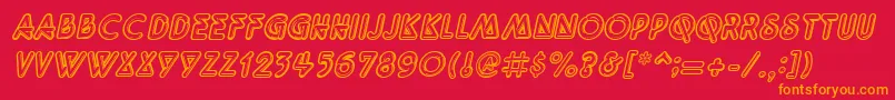 QuarkneonItalic Font – Orange Fonts on Red Background