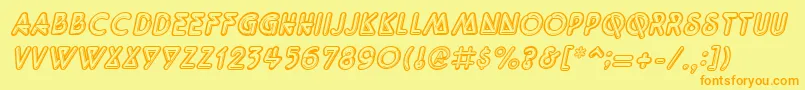 QuarkneonItalic Font – Orange Fonts on Yellow Background