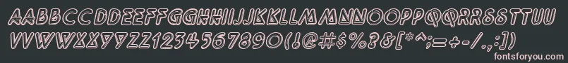 QuarkneonItalic Font – Pink Fonts on Black Background