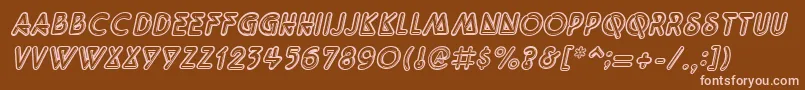 QuarkneonItalic Font – Pink Fonts on Brown Background