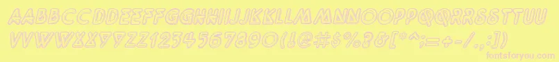 QuarkneonItalic Font – Pink Fonts on Yellow Background