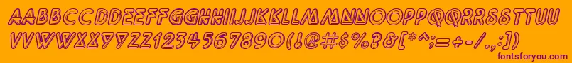 QuarkneonItalic Font – Purple Fonts on Orange Background