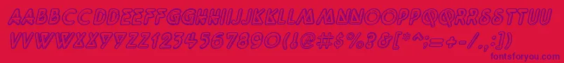 QuarkneonItalic Font – Purple Fonts on Red Background