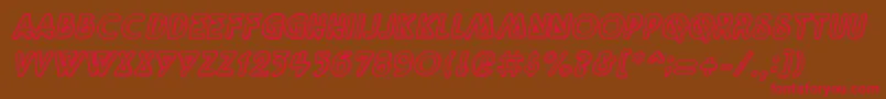 QuarkneonItalic Font – Red Fonts on Brown Background