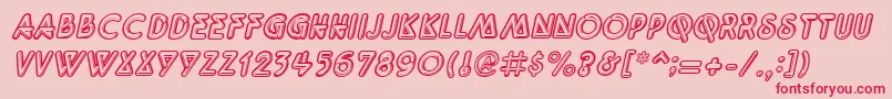 Fonte QuarkneonItalic – fontes vermelhas em um fundo rosa