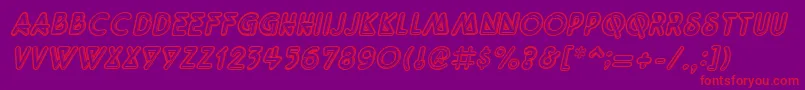 QuarkneonItalic Font – Red Fonts on Purple Background