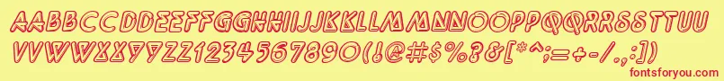 fuente QuarkneonItalic – Fuentes Rojas Sobre Fondo Amarillo