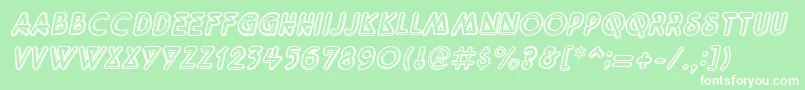 QuarkneonItalic Font – White Fonts on Green Background
