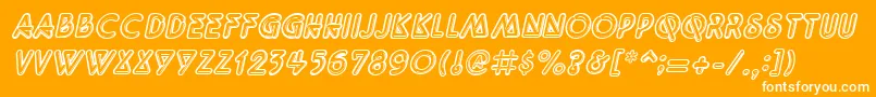 QuarkneonItalic Font – White Fonts on Orange Background