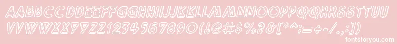 QuarkneonItalic Font – White Fonts on Pink Background
