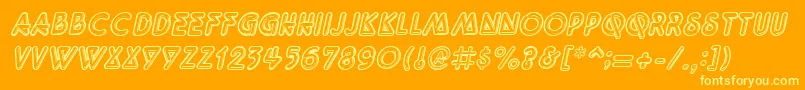 QuarkneonItalic Font – Yellow Fonts on Orange Background