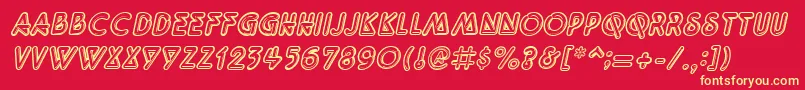 QuarkneonItalic Font – Yellow Fonts on Red Background