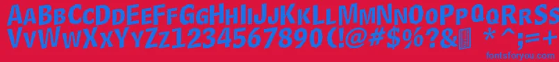 Шрифт DelinquentCapsSkewd – синие шрифты на красном фоне