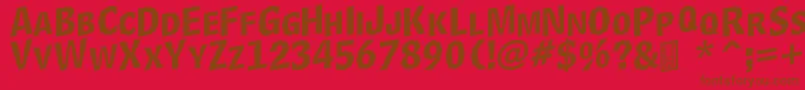 Więcej informacji o czcionce DelinquentCapsSkewd Czcionka DelinquentCapsSkewd – brązowe czcionki na czerwonym tle