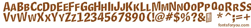 Шрифт DelinquentCapsSkewd – коричневые шрифты на белом фоне