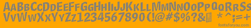 DelinquentCapsSkewd Font – Gray Fonts on Orange Background